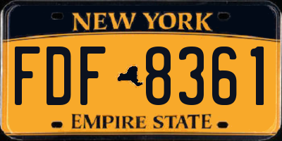 NY license plate FDF8361