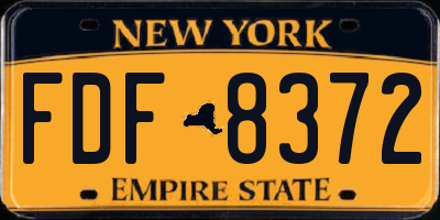 NY license plate FDF8372