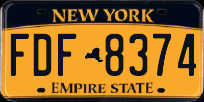 NY license plate FDF8374