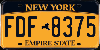 NY license plate FDF8375