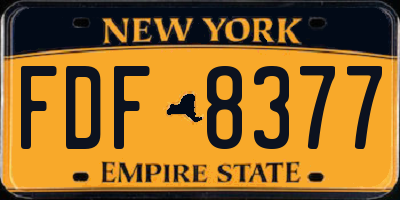 NY license plate FDF8377