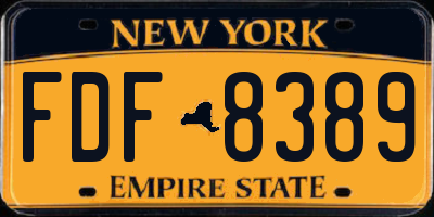 NY license plate FDF8389