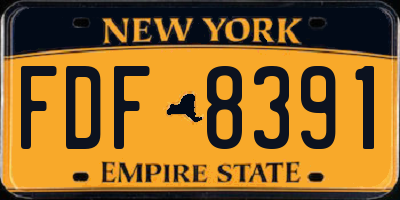 NY license plate FDF8391