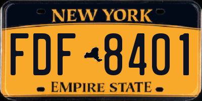 NY license plate FDF8401