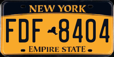 NY license plate FDF8404