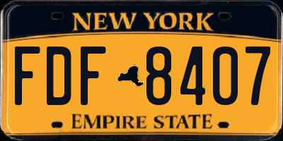 NY license plate FDF8407