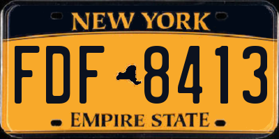NY license plate FDF8413
