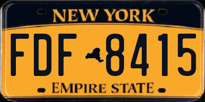 NY license plate FDF8415