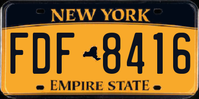NY license plate FDF8416