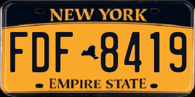 NY license plate FDF8419