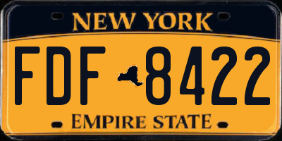 NY license plate FDF8422