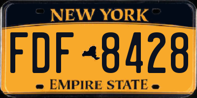 NY license plate FDF8428