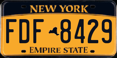NY license plate FDF8429