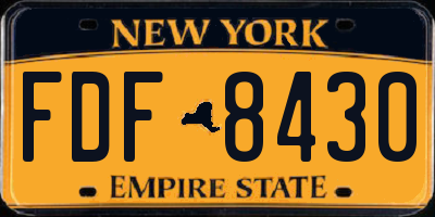 NY license plate FDF8430