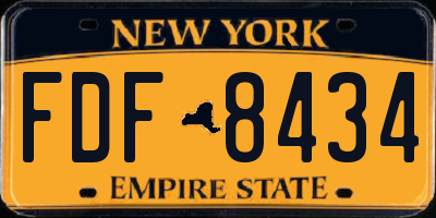 NY license plate FDF8434
