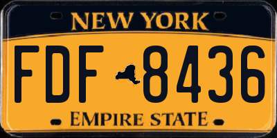 NY license plate FDF8436