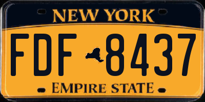 NY license plate FDF8437