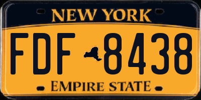 NY license plate FDF8438