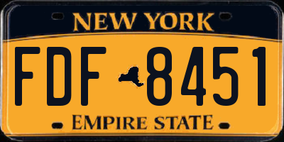 NY license plate FDF8451