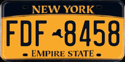 NY license plate FDF8458