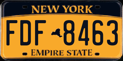 NY license plate FDF8463