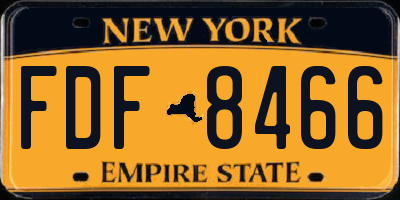 NY license plate FDF8466