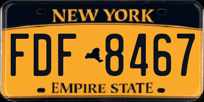 NY license plate FDF8467