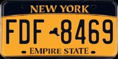 NY license plate FDF8469