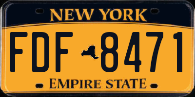 NY license plate FDF8471