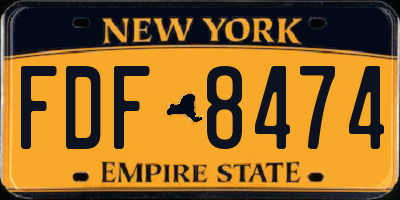 NY license plate FDF8474