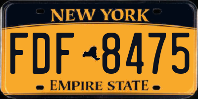 NY license plate FDF8475