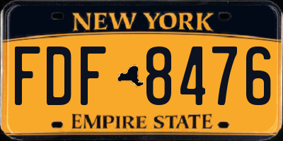 NY license plate FDF8476