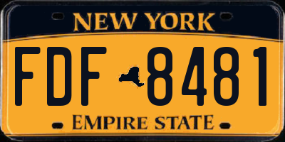 NY license plate FDF8481