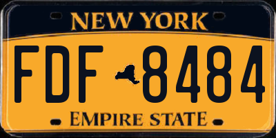 NY license plate FDF8484