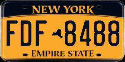 NY license plate FDF8488