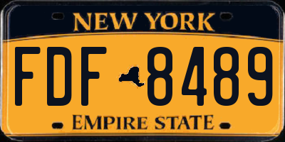 NY license plate FDF8489