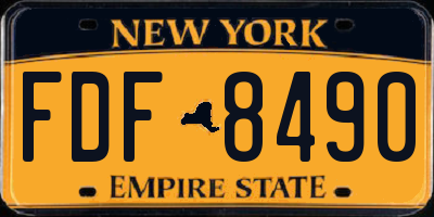 NY license plate FDF8490