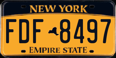 NY license plate FDF8497