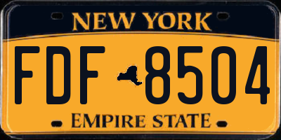 NY license plate FDF8504