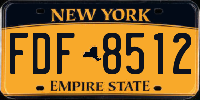 NY license plate FDF8512