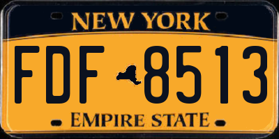 NY license plate FDF8513
