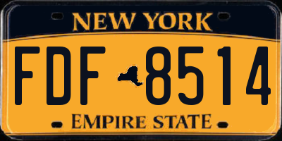 NY license plate FDF8514