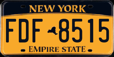 NY license plate FDF8515