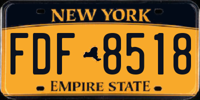 NY license plate FDF8518