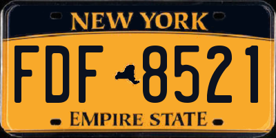 NY license plate FDF8521