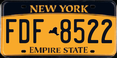 NY license plate FDF8522