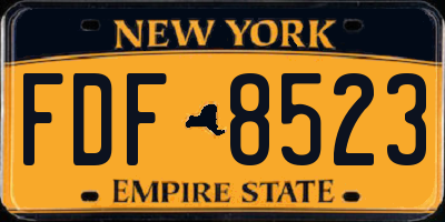 NY license plate FDF8523