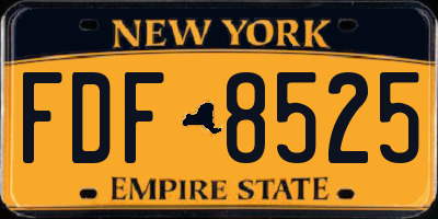 NY license plate FDF8525