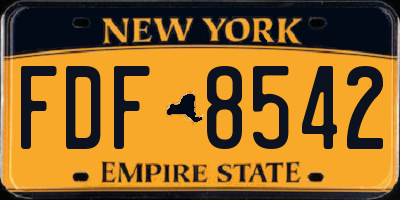 NY license plate FDF8542
