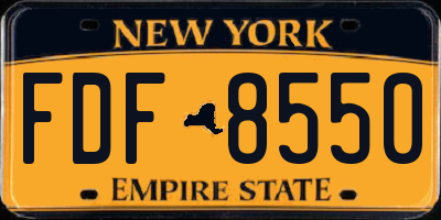NY license plate FDF8550